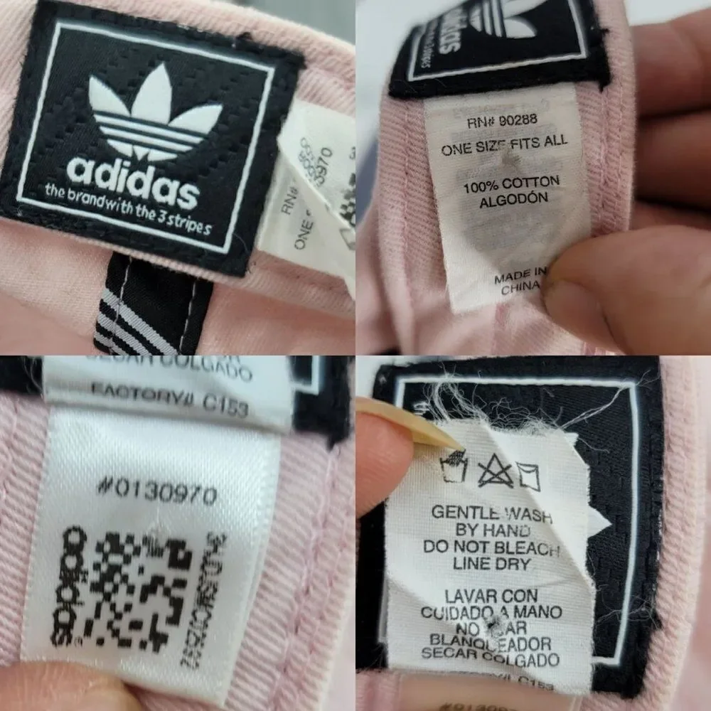 Women's Adidas Baseball Cap Activewear Hat Pastel Pink Trefoil‎ Logo Adjustable